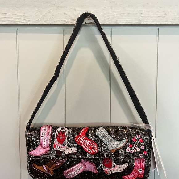 T.J.Maxx Handbags - Viral Beaded Boots/Western Shoulder Bag
